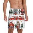 thumbnail image 2 of Kdxio Christmas Houses Print Mens Sleep Shorts Bottoms Soft Comfy Pajama Wear Pants with Drawstring Pockets, 2 of 5