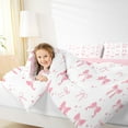 thumbnail image 3 of jejeloiu Cartoon Bow Knot Full Size Comforter Sets,Pink White Bowtie Bedding Sets For Girl Reversible 3-Piece, 3 of 7