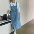 thumbnail image 6 of Gamivast Overall Dress for Women Denim Jean Sleeveless Midi Dress With Pockets Front Slit Style Casual Summer Outfits Streetwear Fashion Jumper Dress, 6 of 8