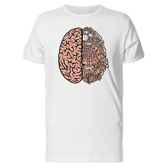 Human Brain With Steampunk Art T-Shirt Men -Image by Shutterstock, Male Large