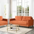 thumbnail image 6 of Muumblus 75 " Velvet Sofa for Living Room, Modern Tufted Upholstered Sofa Couch, Orange, 6 of 8