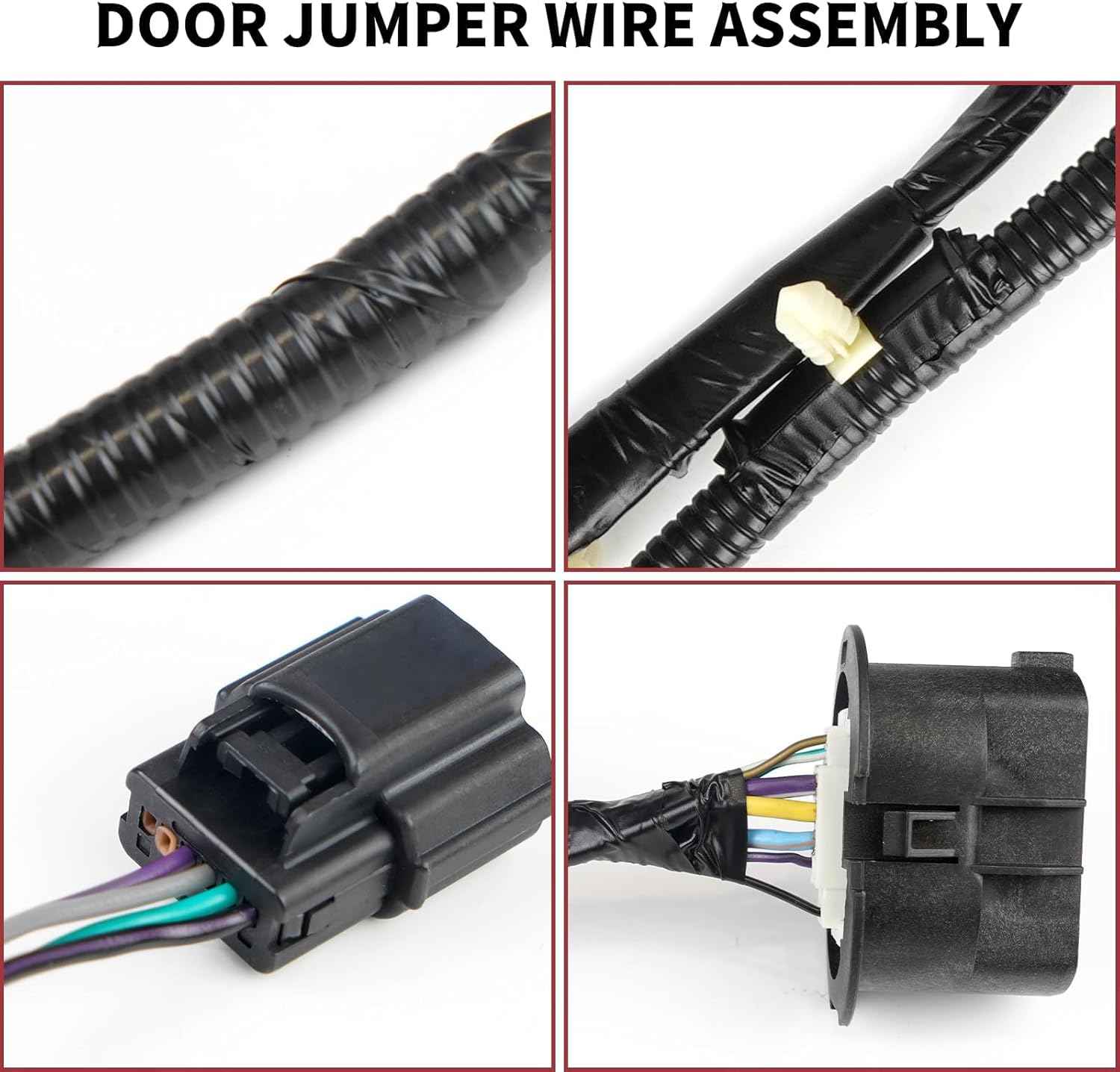 Rear Driver Side Door Jumper Wire Assembly 2009-2014 Compatible with Ford F150 Crew Cab Replaces 9L3Z-14631-CAA Rear Door Wiring Harness (Left)