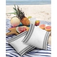 thumbnail image 3 of Pack of 2 Outdoor Pillow Covers, Boho Black Polka Dot Geometric Striped White Waterproof Square Throw Pillowcase Cushion Decorative Pillow Covers for Couch Patio Tent, 24x24 in, 3 of 6