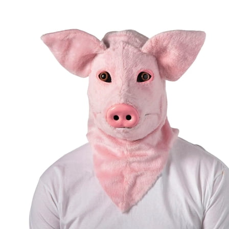 Morris Costumes Pig Adult General Sizing Moving Mouth Overhead Halloween Costume Mask - Pink One Size Fits Most