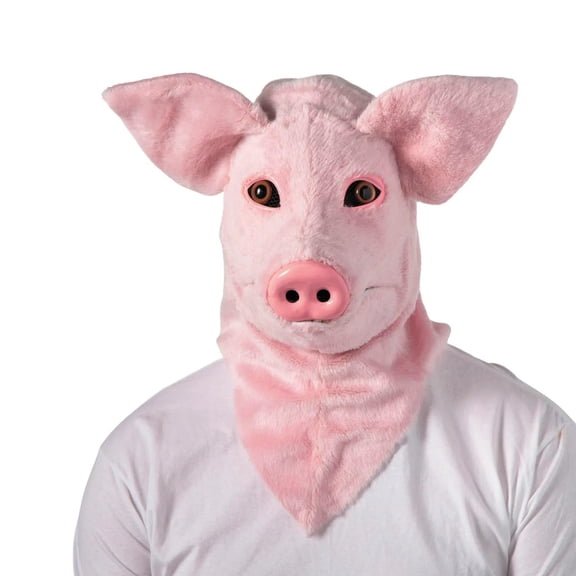 Morris Costumes Pig Adult General Sizing Moving Mouth Overhead Halloween Costume Mask - Pink One Size Fits Most