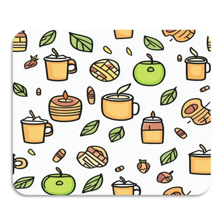 

Hand Drawn Food Elements Diatomaceous Earth Water Absorbent Mat Anti-Slip Rubber Backing 19.7 x 15.7