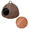 thumbnail image 4 of Cat House Imitación Rattan Cat Bed Cave Pet Bed Cat Condo para Kitty Sleeping Puppy , Café con 1 Mat, 4 of 8