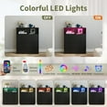thumbnail image 4 of Tzou 31.5"W Wooden Dresser with Charging Station & LED Lights - 3-Drawer Modern Chest for Bedroom(Black), 4 of 9