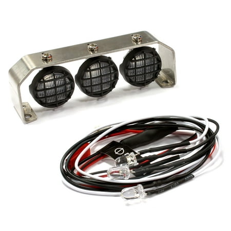 Roof Top Spotlight Integy RC Toy Model Hop-ups C25392 Roof Top Spot Light Set (L3) LED w/Stainless Steel Mount for 1/10, 1/8 & 1/5 ()