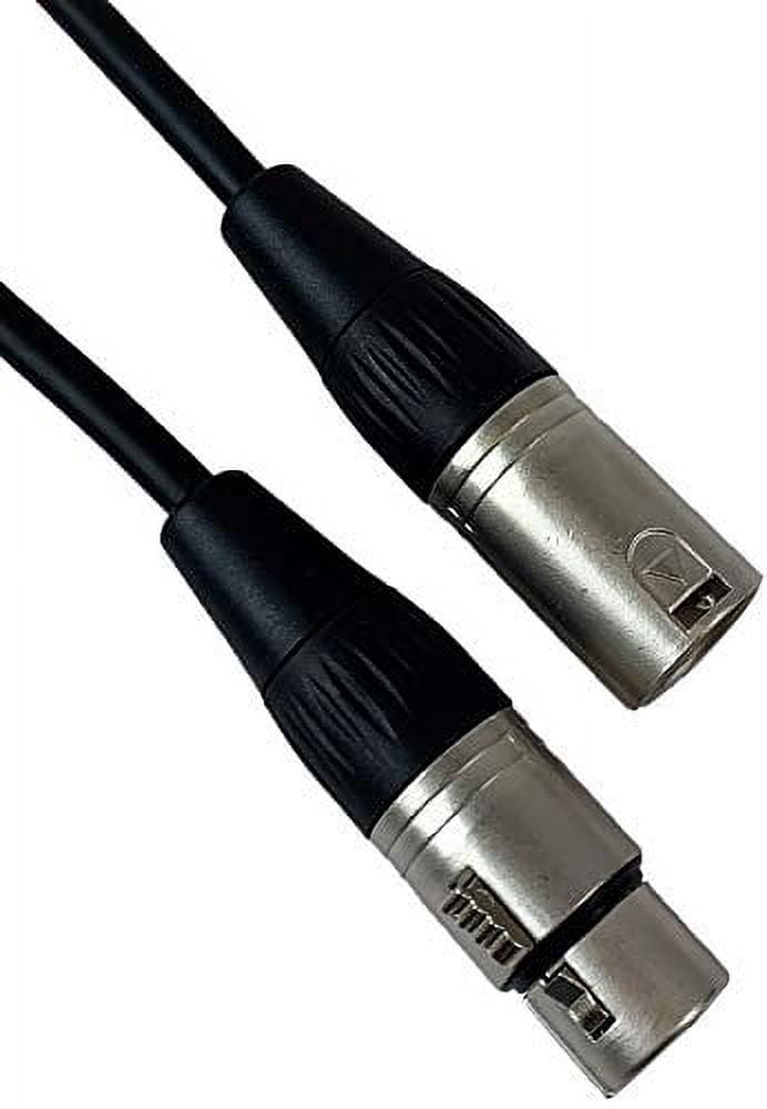 Gearlux 25-Foot XLR Microphone Cable, Fully Balanced, Male to Female, Black - 6 Pack
