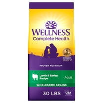 Wellness Complete Health Dry Dog Food, Wholesome Grains, Natural, Lamb & Barley Recipe, (30-Pound Bag)