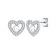 thumbnail image 1 of Pendientes de Botón Silvora de Corazón Inicial para Mujeres y Niñas Plata Esterlina Letra G con Zirconia Cúbica, 1 of 8