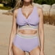 thumbnail image 1 of Traje de baño de moda para mujer, conjuntos de bikini de cintura alta, dos piezas, traje de baño con nudo recortado, traje de baño de nailon para mujer, 1 of 8