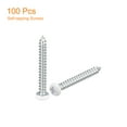 thumbnail image 3 of ST3x25mm White Screws Self Tapping Screws, 100 Pack Pan Head Phillips Wood Screws for Woodworking, 3 of 5