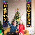 thumbnail image 2 of Banner de puerta para exteriores, letrero de patio delantero, pancarta de puerta de Feliz Año Nuevo, decoraciones colgantes alegres para el hogar, pared de fiesta interior, 2 of 5
