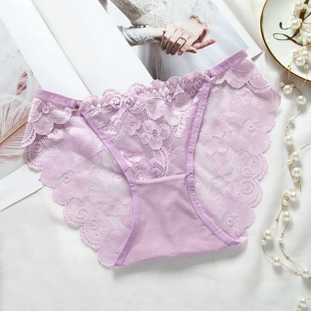 

Womens Panties Womens Lace Stretch Low Waist Panties Womens Slim Fit Lace Panties Lingerie Lace Panties High Waist Plus Size Briefs Purple One Size