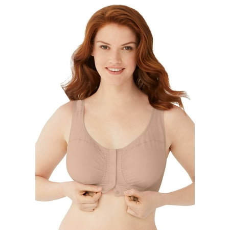 

Comfort Choice Women s Plus Size Cotton Snap Front Bra