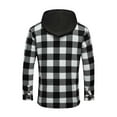 thumbnail image 6 of ZCFZJW Mens Plaid Hoodies Winter Zip Up Fleece Jacket Sherpa Fleece Lined Long Sleeve Thick Warm Flannel Shacket Jacket Coat with Double Chest Pockets Black L, 6 of 10