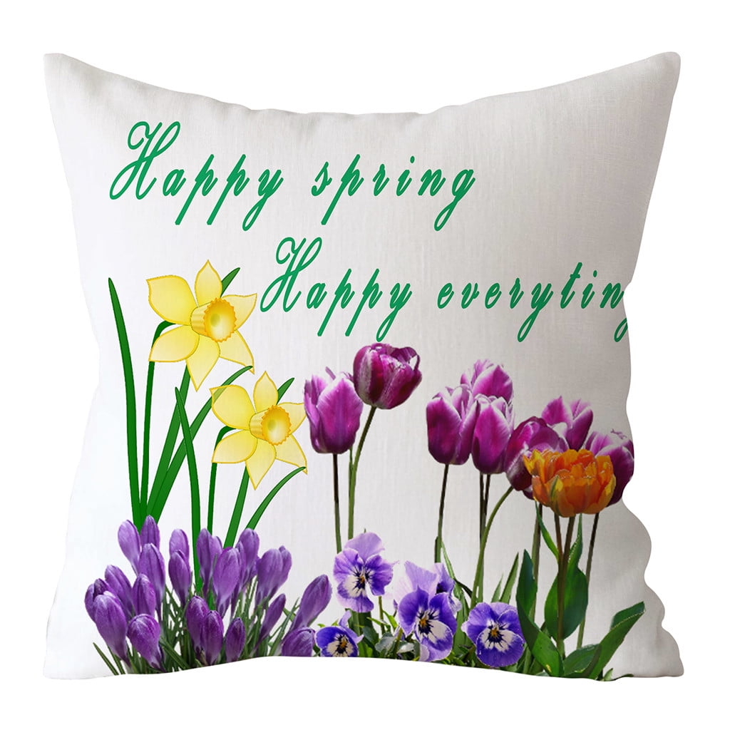 Flower /& Plants Pillow Case Polyester Sofa Car Throw Cushion Cover Home Decor