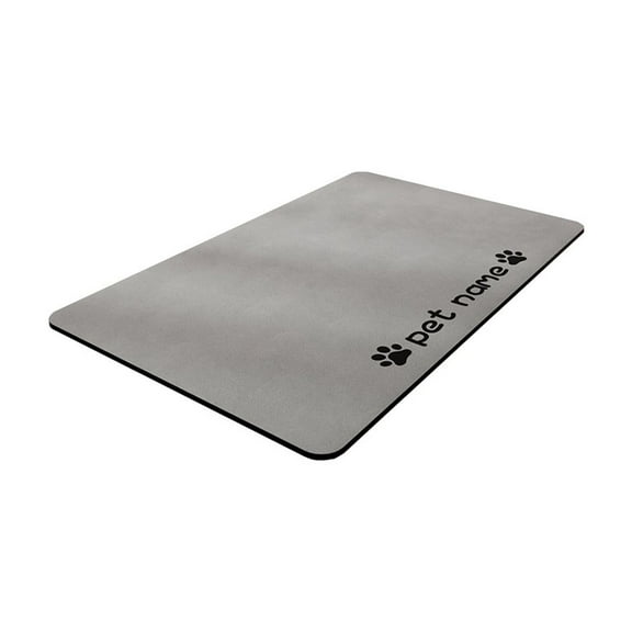 FYTPOV Dog Food Mat, 15.75x11.81in Rubber Dogs and Cats Bowl Mat, Anti-Slip, Waterproof, Cute Simplicity Placemat for Pet Feeding Station, Light Gray