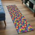 thumbnail image 3 of Runner Rug 2'x6', Colorful Geometric Washable Non-Slip Hallway Runner Rugs, Modern Multicolor Abstract Motifs Bedside Rugs Floor Mats Carpet Runners for Kitchen Bathroom Laundry Room, 3 of 8