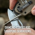 thumbnail image 3 of Smith’s Pocket Pal Tactical Knife Sharpener - Desert Tan - 2 Stage Sharpener & Diamond Sharpening Rod - Pocket Clip - Outdoor Hunting Knife & Hook Sharpener - Compact & Lightweight, 3 of 5