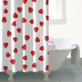 thumbnail image 5 of Strawberry Shower Curtain Waterproof 72x84 Inch Sweet Red Berries & Flowers Decor for Dorms & Apartments, 5 of 5