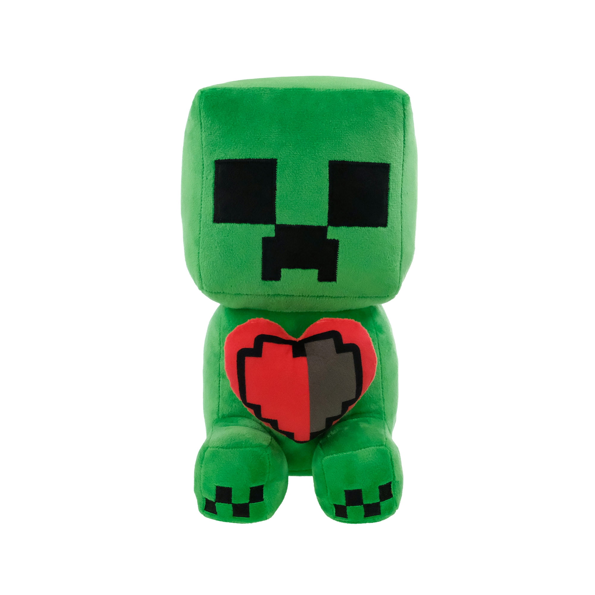 Minecraft Large Creeper Plush Holding a Heart, 12 Inches Tall, by Ruz