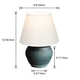 thumbnail image 7 of FSLiving Rustic Hand-Made Clay Pot White Fabric Shade Cone Shape Table Lamp Rechargeable Battery Operated RGB Bulbs by Remote, Wireless Timer and 15 Color Temperature, Dark Green for End Tables, 7 of 7