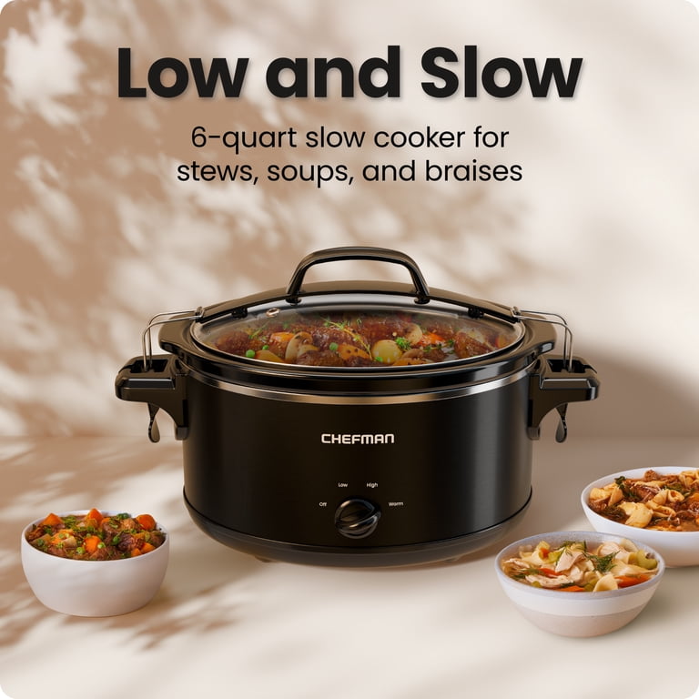 Chefman 6-Quart Slow Cooker with Tempered Glass Lid photo 2