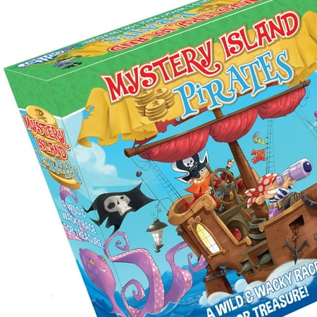 Mystery Island Pirates - Tile Game, By Outset Media, A Wild & Wacky Race For Treasure, Build Your Own Game, Two Games in One Box, Perfect for Family Game Night & Children, For 2-6 Players, Ages 5+