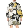 thumbnail image 2 of Wearable Oversized Blanket,Pioneer Flower Floral Print Pattern Wearable Blanket Hoodie for Adults,Cozy Hooded Blankets with Super Pockets,Super Warm Fuzzy Pullover for Women & Men, 2 of 6