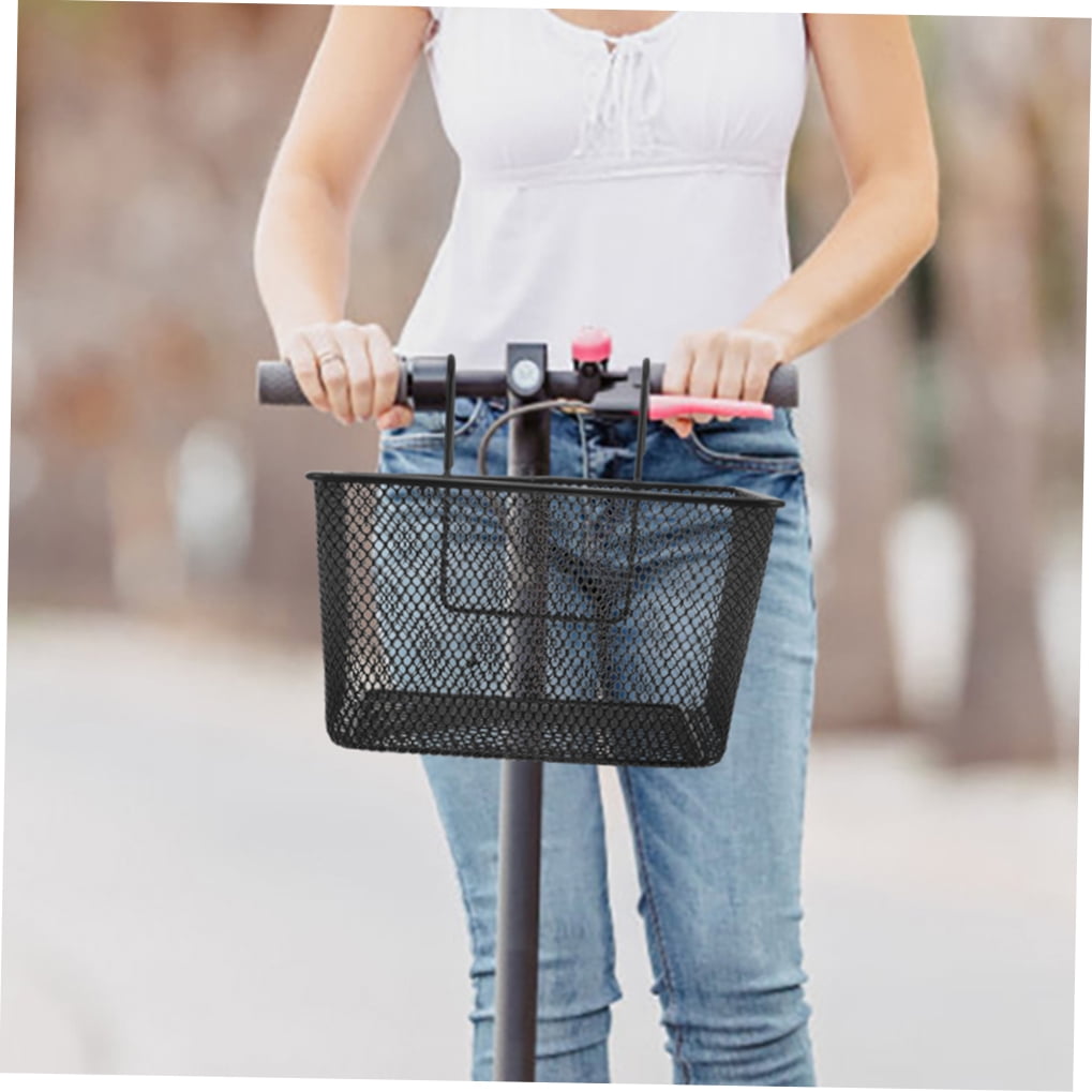 ELAYARD 2-Pack Black Bike Basket Rectangular Storage Carrier for Cycling and Outdoor Use
