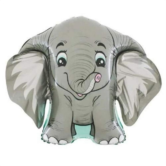 Grey Elephant Jungle Zoo Safari 36" Foil Mylar Balloon