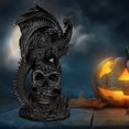 thumbnail image 2 of Adorno de estatua de Halloween Estatua de dragón de batalla hecha a mano, artesanía de resina, decoración de dragón de Halloween para interior, 2 of 4