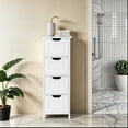 thumbnail image 4 of HomGarden 4 Drawers Small Bathroom Storage Cabinet Floor Side Cabinet, White, 4 of 10