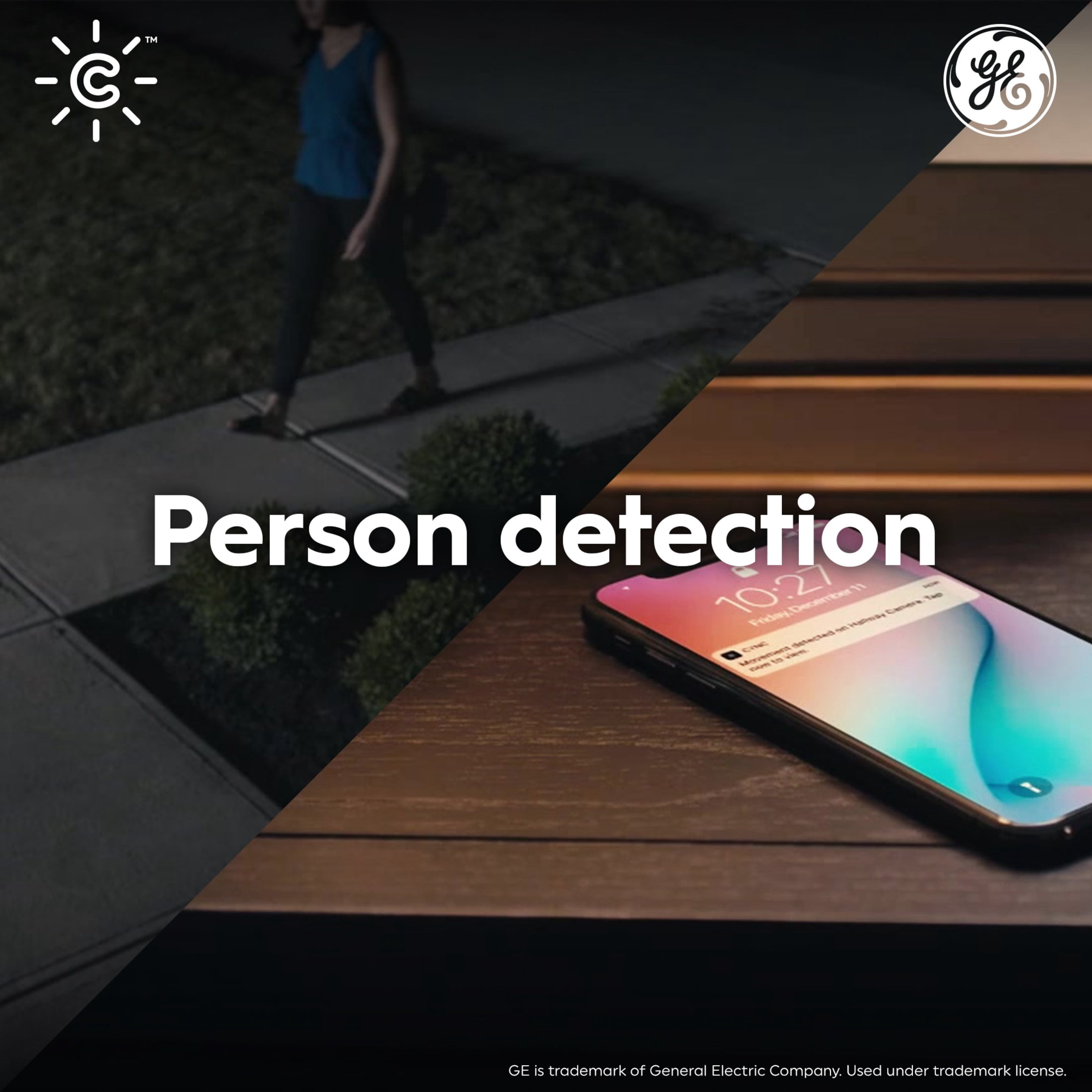 GE Cync Outdoor Smart Camera, Security Camera with HD Resolution + Night Vision, Battery Powered Camera, Works with Alexa and Google Home (2 Pack)
