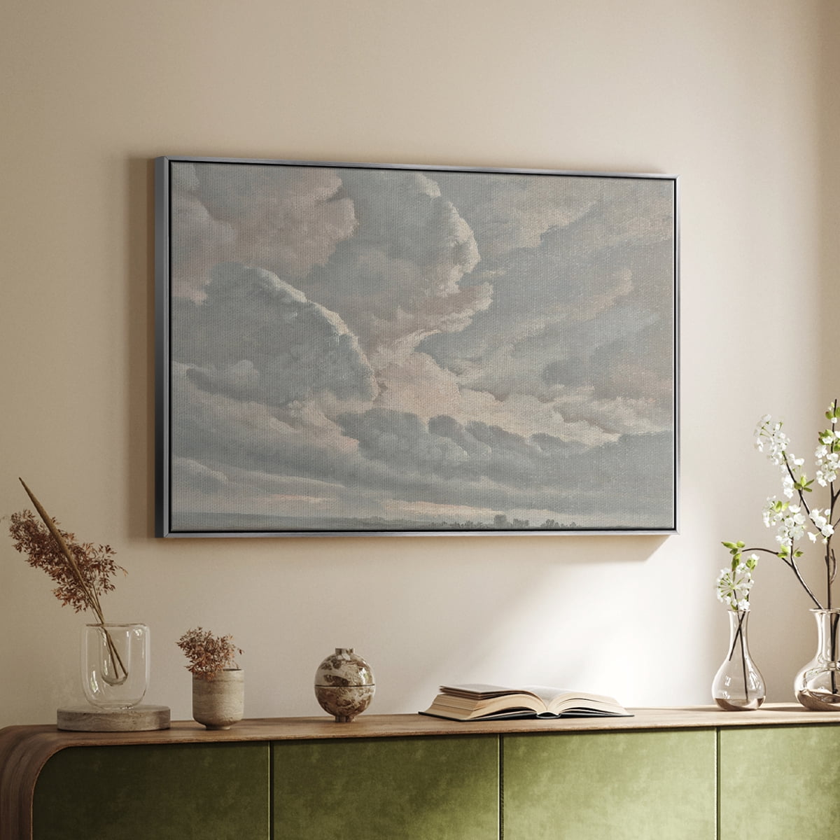 Vintage Landscape-CCXXXVI By Wexford Home Framed in Silver Wood Gallery Wrapped Canvas 25 in. x 37 in.