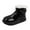 Black, variant on Fozruso Girls' Winter Short Boots Baby Warm Soft Soled Shoes,Sizes 7.5(18-24 Months)