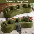 thumbnail image 6 of Wiilayok 131" Modern Chenille Sectional Sofa,Curved Sofa with Deep Seat,Cloud Compression Sofa Couch for Living Room,No Assembly,Olive Green, 6 of 11
