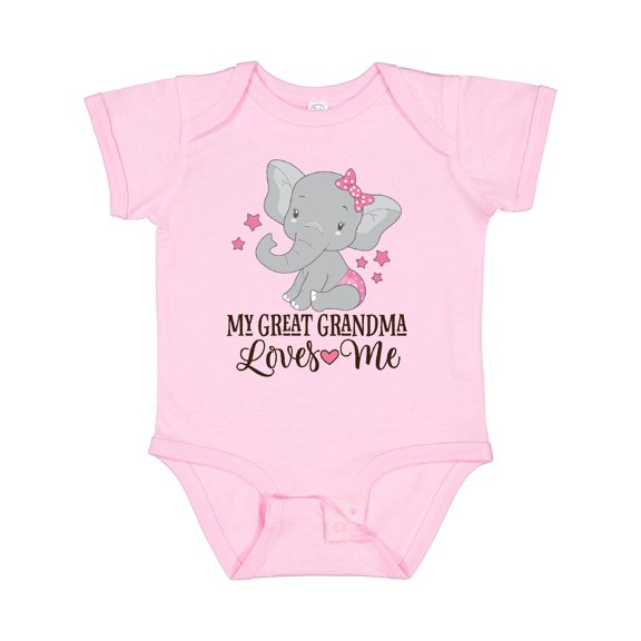 Inktastic My Great Grandma Loves Me Granddaughter Elephant Girls Baby Bodysuit