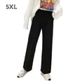 thumbnail image 1 of Pantalones deportivos Mujer Pantalón largo holgado informal de cintura alta con pierna ancha, Negro, 5XL Noticed AP001468-14B, 1 of 7