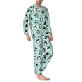 thumbnail image 2 of Vsdgher Winter Skiing Penguin Mens Pajama Set, Soft Warm Long Sleeve Sleepwear, Cozy Button-Down Pjs for Men-XX-Large, 2 of 7