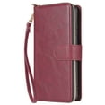 thumbnail image 5 of Allytech Samsung Galaxy Note 20 Wallet Case with 9 Card Slots & Zipper Pouch for Women Men, Magnetic Closure Kickstand Durable PU Leather Wristlet Strap Folio Flip Luxury Cover - Winered, 5 of 10