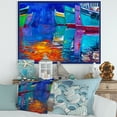 thumbnail image 2 of Designart 'Boats During Warm Sunset Resting On The Water I' Nautical & Coastal Framed Canvas Wall Art Print, 2 of 4