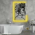 thumbnail image 3 of Glowneon African American One Line Wall Art, Woman Line Art Portrait, 3 of 5