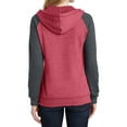 thumbnail image 2 of Mafoose Women's Juniors Lightweight Fleece Raglan Hoodie Heathered Red/ Heathered Charcoal Medium, 2 of 4