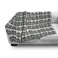 thumbnail image 3 of European Soft Flannel Fleece Throw Blanket, Amsterdam Dutch House Buildings Graphic Nordic Retro Architecture, Cozy Plush for Indoor and Outdoor Use, 50" x 70", Charcoal Grey and White, by Ambesonne, 3 of 6