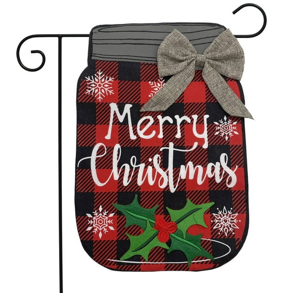 Briarwood Lane Christmas Mason Jar Burlap Garden Flag