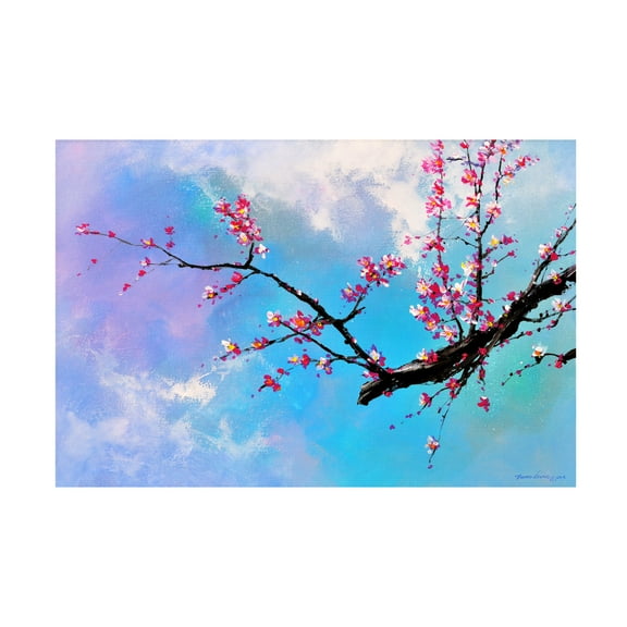 Canvas Wall Art - Thomas Leung 'Blossom Flower' Wall Art for Living Room, Bedroom, or Office Décor by Trademark Fine Art - 19 x 12 Inches